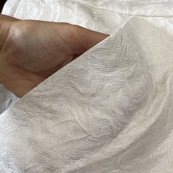 Lulus Proper Attire Ivory Floral Jacquard Faux Wrap Mini Skirt w/ Pockets! - Picture 7 of 13